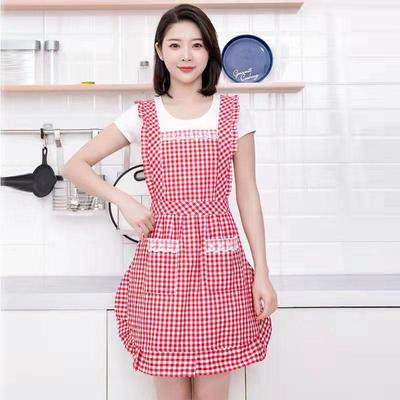 Celebrity Double-Layer Cotton Princess Skirt Apron: Anti-Fouling, Oil-Proof, Lace Design for Kitchen and Restaurant Use