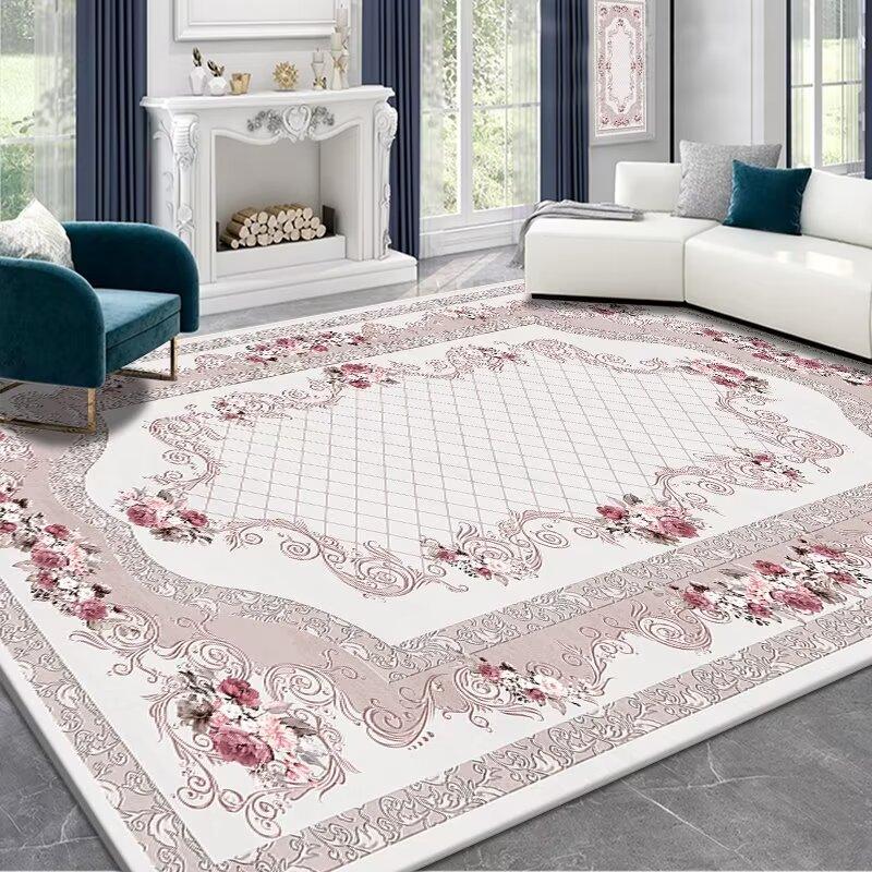 Tappeto Antiscivolo di Alta Gamma per Soggiorno Europeo Rosa Morbido Decorazione per la Casa Tappeto per Comodino in Camera da Letto Facile da Pulire Tappetino per Pavimento del Bagno Morbido