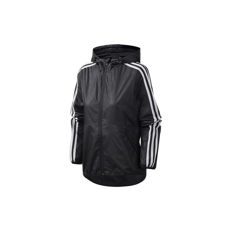 

Adidas Three Stripe Printed Windbreaker Jacket Women Jackets Black EH3917 S