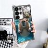Animal Capybara Cute Plating Phone Case For Samsung Galaxy S24 S25 FE S26 Edge S23 Ultra S22 S21 Plus S20 Anti-Fall Airabag Cove
