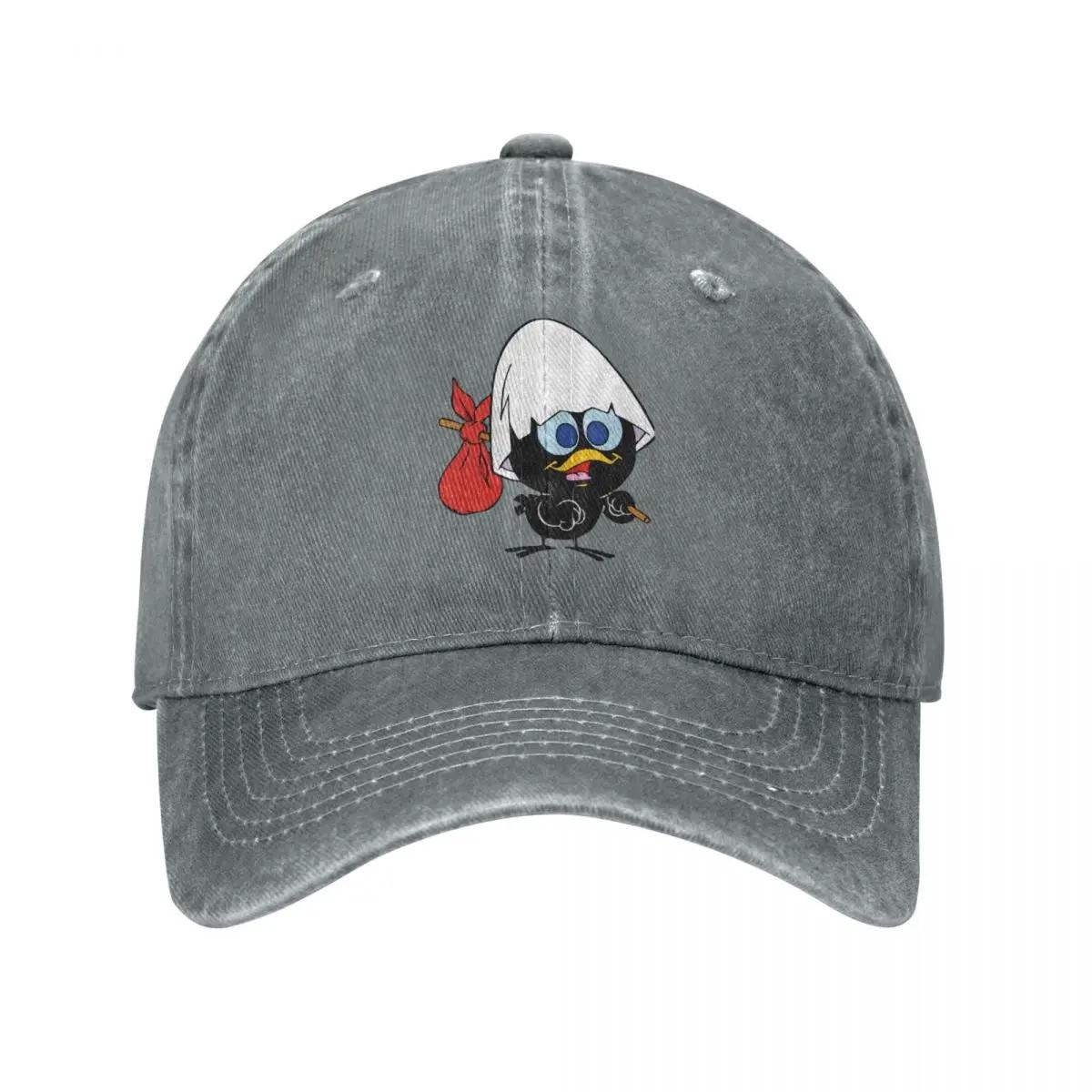 

Casual Calimero Cartoon Baseball Cap for Men Women Distressed Denim Animal Bird Outdoor Workouts Adjustable Fit Caps Hat Adjustable