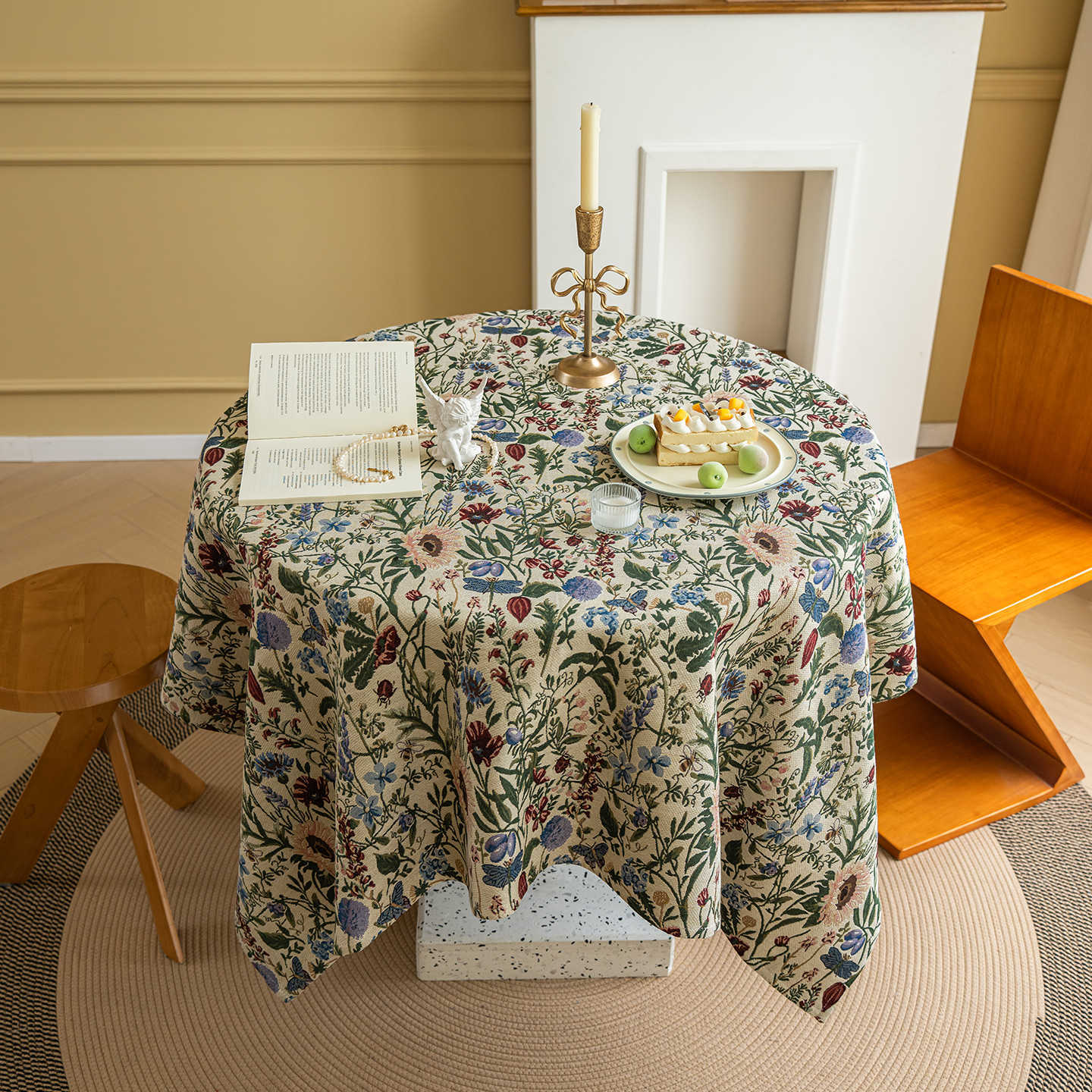 

Сільський Ретро Олійний Живопис Скатертина Маленька Свіжа Скатертина для Обіднього Столу Високоякісна Скатертина для Кавового Столу Прямокутна Скатертина Чохол Рушник 60*60cm