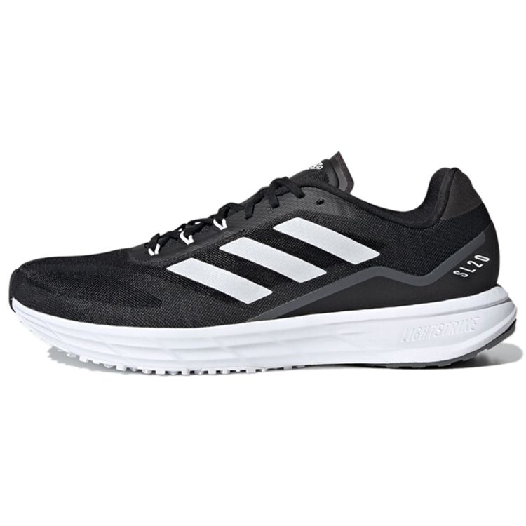 Adidas Sl20.2 Lightweight Racing Fabric Shock Absorption Non-Slip Durable Low-Top Training Running Shoes Men Sneakers Black White FY0349
