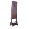 Mirror Jewelry Cabinet Standing Mirror with Storage Full Length Brown