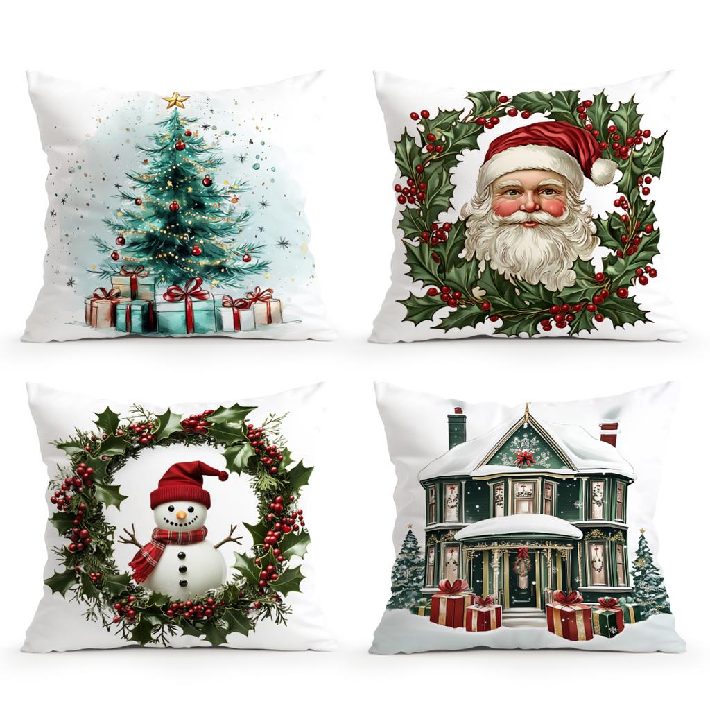 45X45Cm Christmas Theme Pillowcase Bedroom Sofa Cushion Cover 100% Polyester Living Room Cushion Pillowcase Home Decor