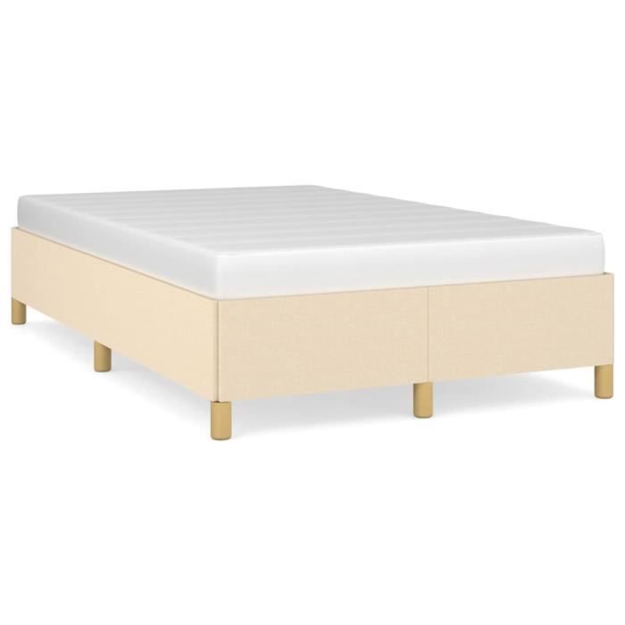 347154 vidaXL Cadre de lit Crème 120 x 200 cm Tissu