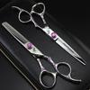 6.0 Inch Purple Flower, Plum Blossom Handle Hair Scissors, Hair Scissors, Flat Scissors, Tooth Scissors, Thin Scissors, Special for Hair Salons