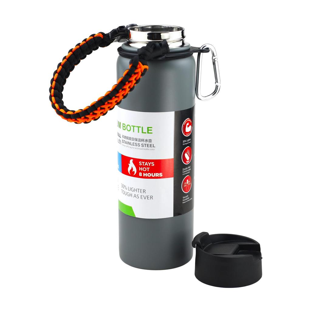 American-Style Large Capacity Stainless Steel Thermos - Portable Outdoor Sports Water Bottle