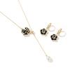 Design Sense Exquisite Black Camellia Pendant Flower Earrings 2026 New Jewelry Party Girls' Luxury Accessories For Women's Gift