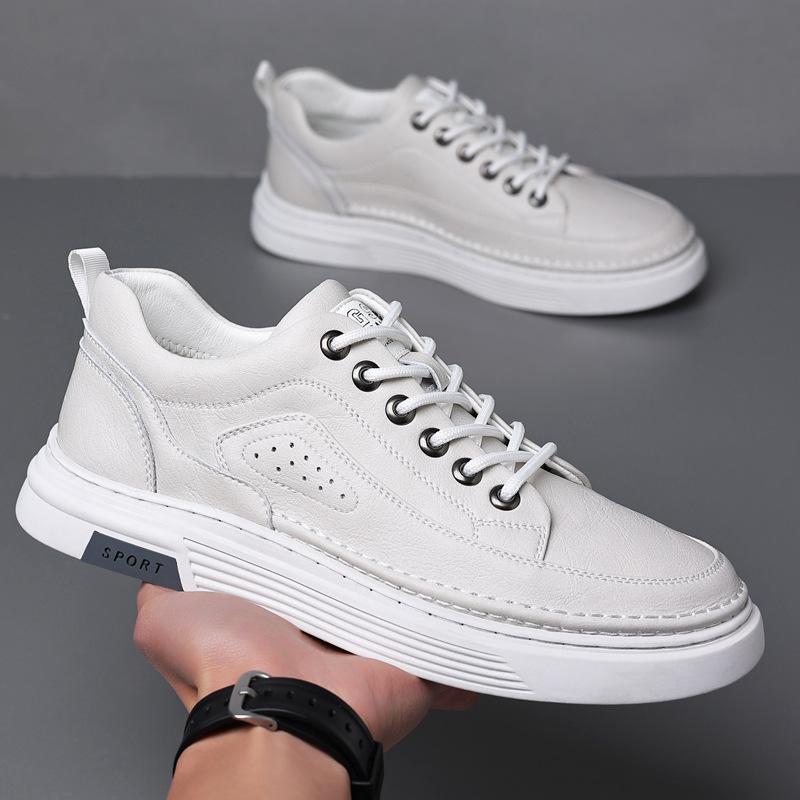 Jugend-Lederschuhe Herren Koreanische Version Trend Atmungsaktive Herren-Leder-Board-Schuhe Business Casual Schuhe Mode Britisch Weiche Sohle
