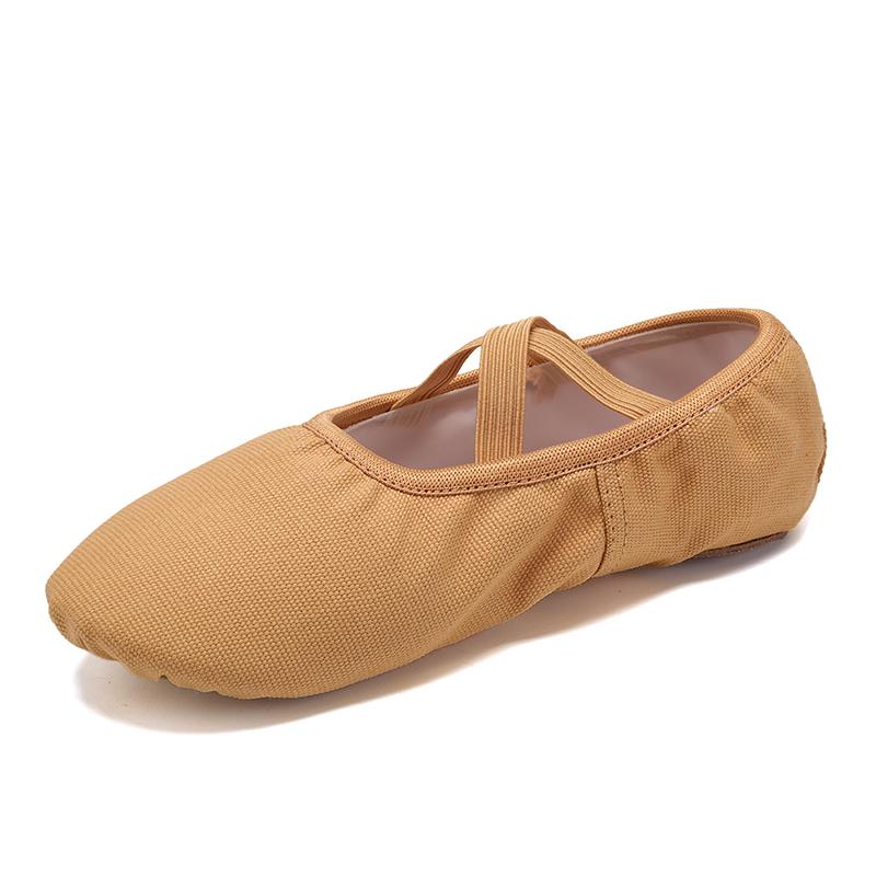 Children Girls Adults Ballet Flat Bottomed Dance Shoe Breath Canvas Soft Soled Practice Dance Shoes