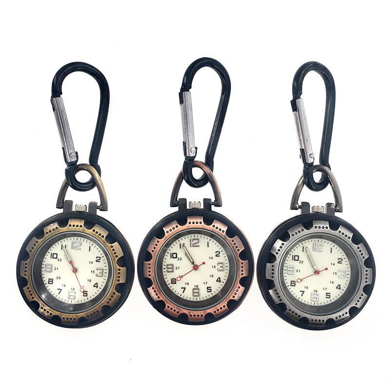 Mountaineering Buckle Watch Mini Luminous Multi-Functional Quartz Backpack Buckle Watch Keychain Watch