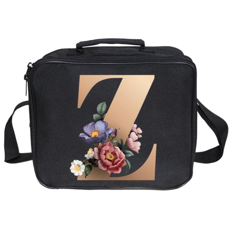 Neue bedruckte Lunchtasche mit 26 Buchstaben, großes Fassungsvermögen, Mehrfachtaschen-Lunchbox-Tasche