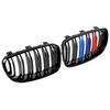 For BMW  E81 E82 E87 E88 1 series Car Front Bumper Kidney Grille Racing Grills Grilles Gloss Black Dual Slats Grill 2007-2011
