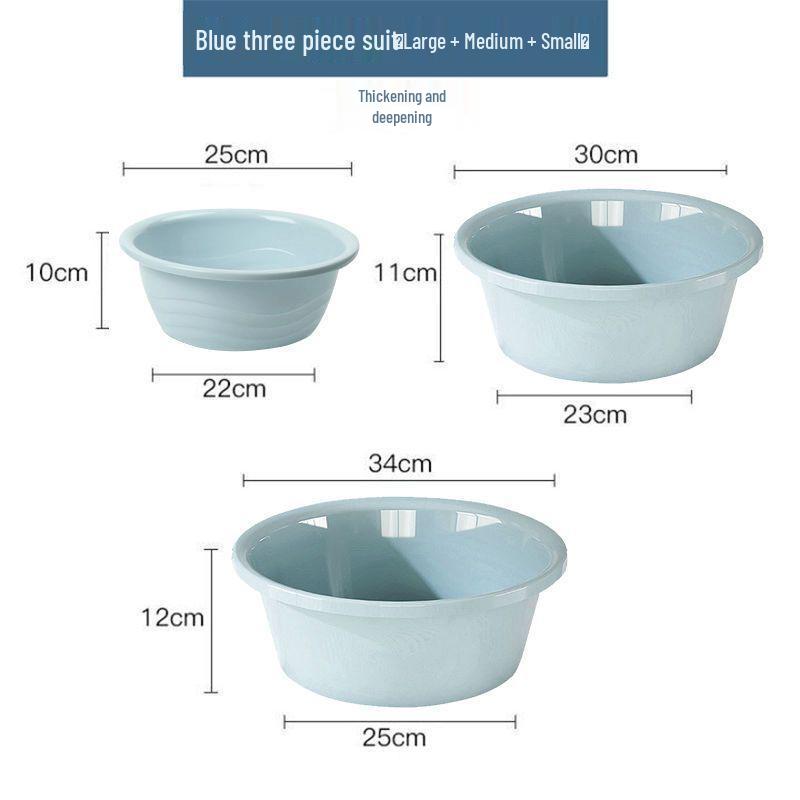 Thickened Plastic Multipurpose Basin for Face Wash, Laundry, Foot Soak, Vegetable Wash - Ideal for Household & Dorm Use