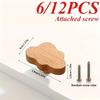 12pcs Wooden Cloud Handles - Simple Design for Cabinets, Furniture & Drawers, Including Two Sizes of Screws