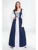 European and American Vintage Medieval Renaissance Square Neck Lace-Up Corset Halloween Costume Dress