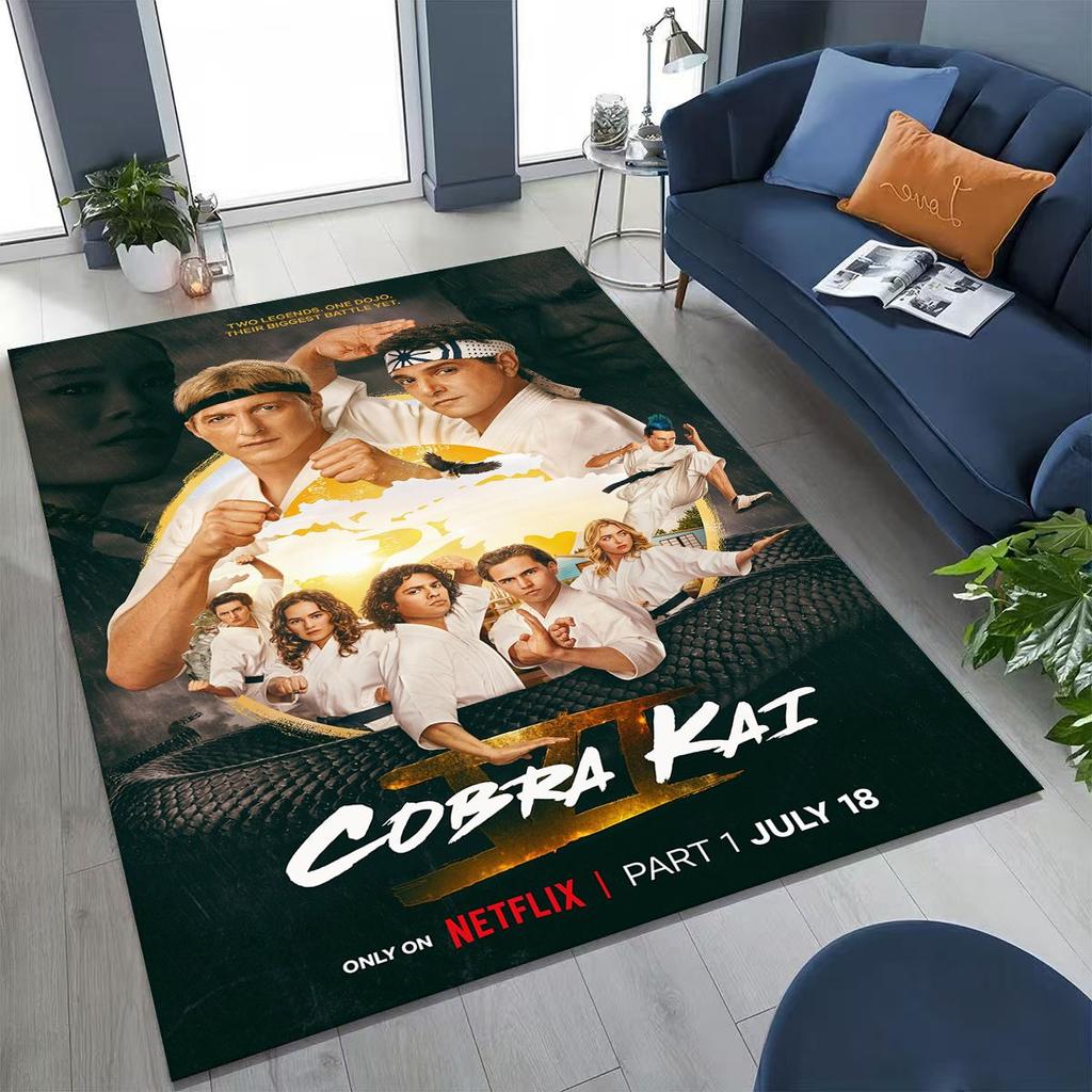 3D Cobra Kai Karate Daniel LaRusso Johnny Art Rug for Bedroom Living Room Sofa Home Doormat Decor, Large Kids Non-slip Floor Mat