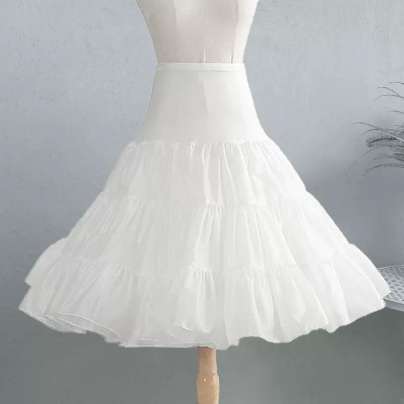 Fashion Without Hoop Petticoat White JK Ball Gown Petticoats Cosplay Breathable Underskirt Crinoline