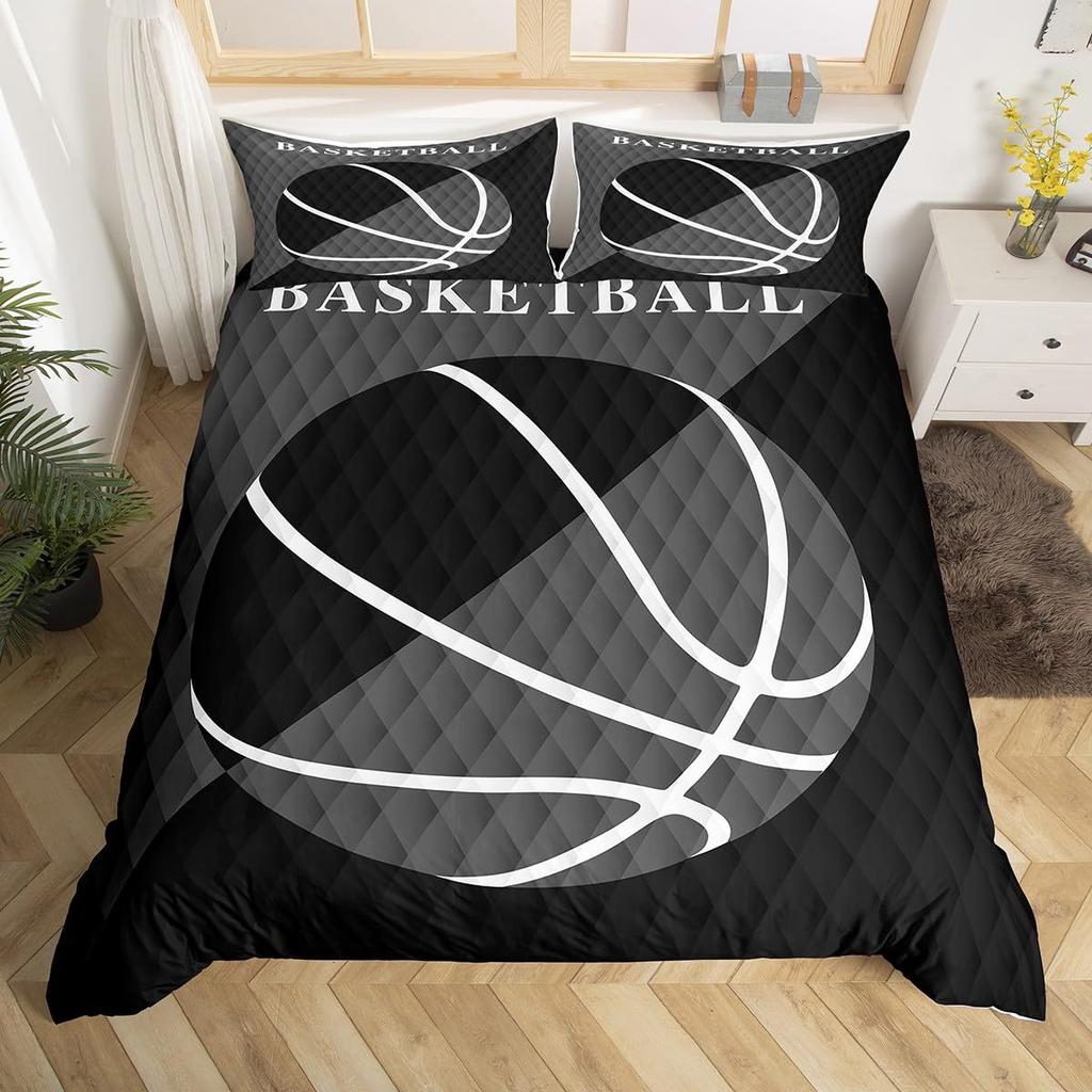 Sports Basketball Single Duvet Cover Bedding Set For Kids Boys Teens Basketball Comforter Quilt Cover Bedroom Collection 2Pcs