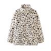 Autumn and Winter Light Imitation Fox Hair White Leopard Print Fur Coat Short Stand-up Collar Thickened Jacket