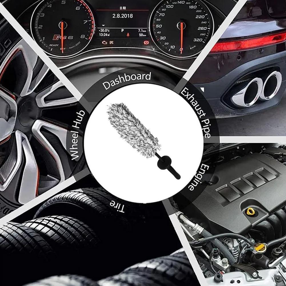 

Car Wheel Cleaning Brush Rim Brush Anti-slip Soft Handle Brush Car Cleaner Tool Washing Dusting Plush Detailing Care V9M2 A