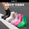 New Brown Low Tube Rain Shoes Women's Height Increase Waterproof and Non-slip Low Tube Rain Boots Rain Low Tube Waterproof Boots Water Shoes