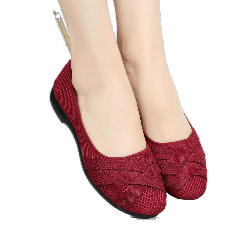 Mode Damenschuhe Damenmode Übergröße Ausgehöhlt Atmungsaktiv Slipper Flache Schuhe Dame Lässig Grau Komfort Slipper & Ballerinas