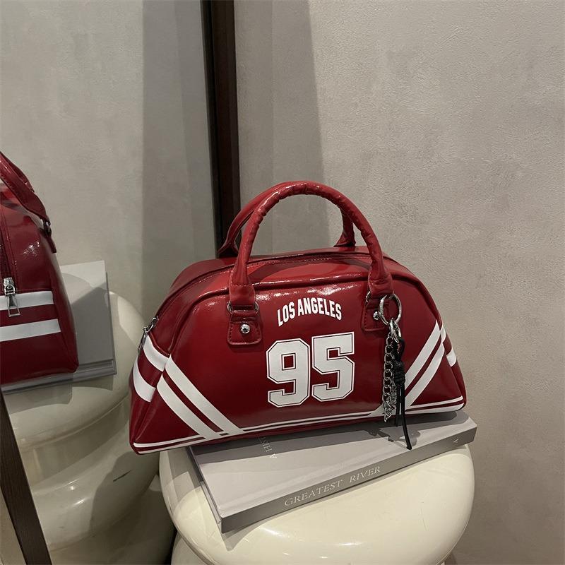 New Messenger Bag Women's Style Bowling Handbag Fashion Contrasting Color Polka Dot Casual Fashion Shoulder Bag