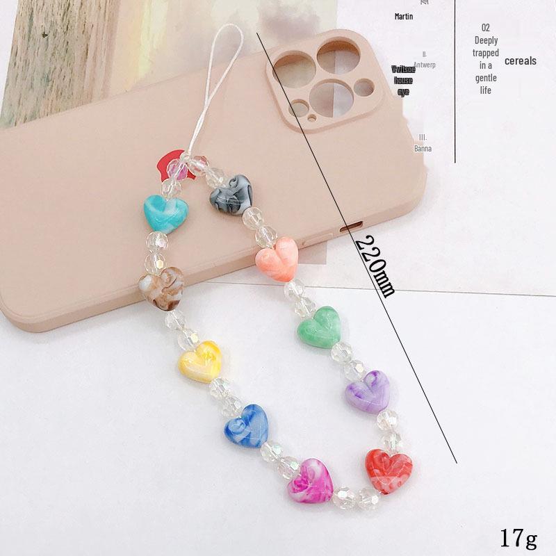 Pearl Bow Beaded Mobile Phone Lanyard Keychain Pendant Accessory