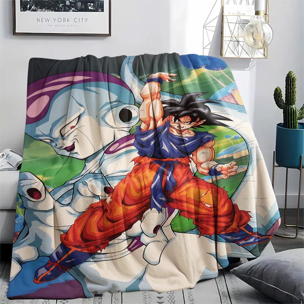 Dragon Ball Charaktere Druck Flanelldecke, Hohe Qualität, Bequem für Alle Jahreszeiten, Heimdekoration, Wärme und Komfort, Perfekt für Weihnachtsgeschenke