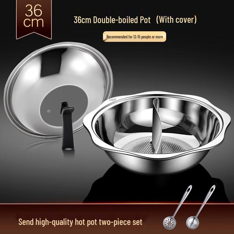 Wutuo 34cm Stainless Steel Divided Octagonal Hotpot