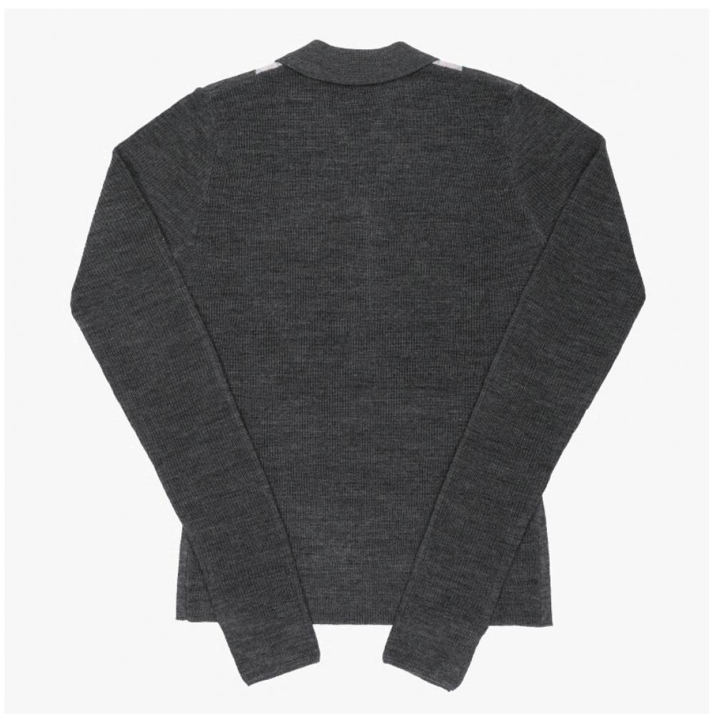 Ganni Women S Argyle Jacquard Polo Knit K2601 920