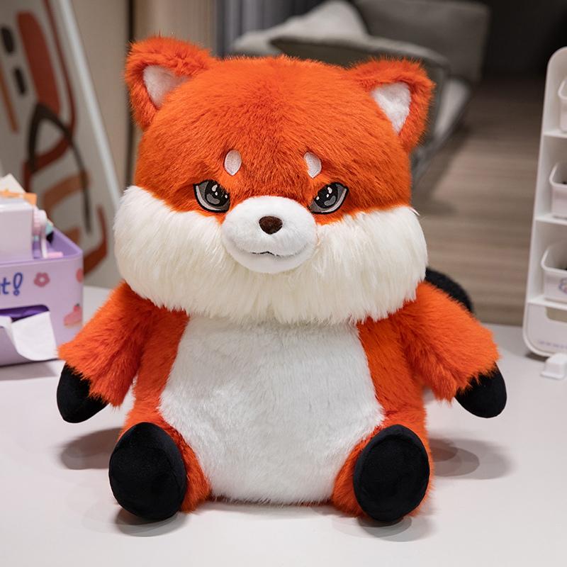 Cute Cartoon Fox Plush Toy Soft Fluffy Stuffed Animal Doll Kawaii Sofa Decor Pillow Ideal Valentine's Gift for Fox Lovers