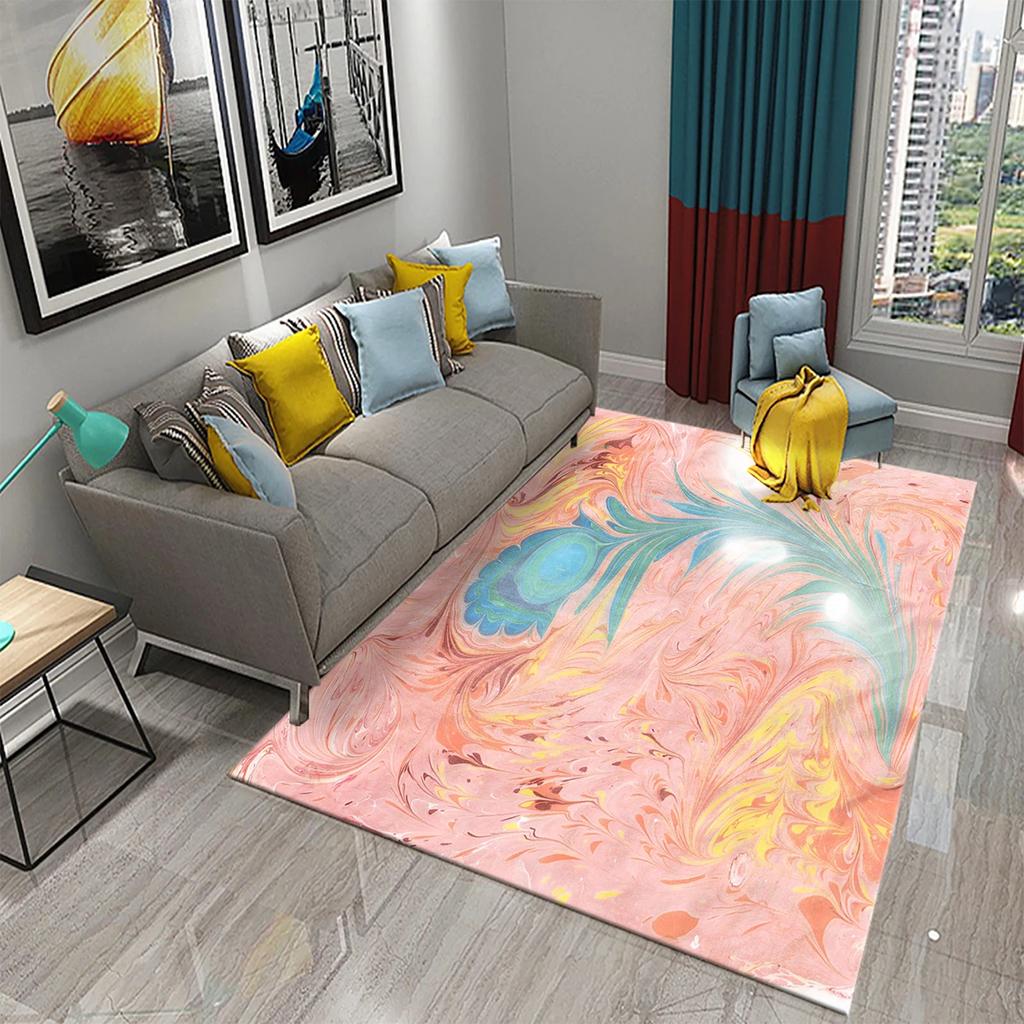 Colorful Marbling Carpet for Bedroom Bathroom Living Room Entryway Rug Non-Slip Rug Floor Carpet Kitchen Entry Rug Home Decor