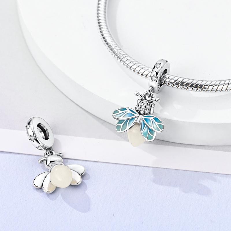 Fashion S925 Silver Pendant Firefly Pendant Cute Bear Beads Suitable For 3MM Original Bracelet Women Jewelry Gifts