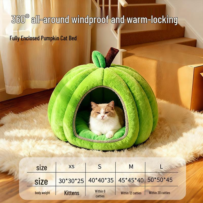 Pumpkin Nest Pet Bed: Cozy Winter Blanket for Cats, Dogs, Rabbits & Guinea Pigs