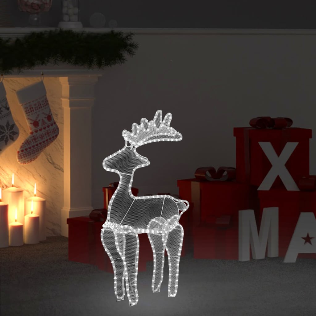 Reindeer Christmas Decoration with Mesh 306 LEDs 60 x 24 x 89 cm