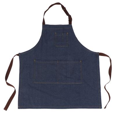 Unisex Denim Förkläde med Arbetsfickor för Teckning Målning Restaurang Kaffe Servitör (Blå)