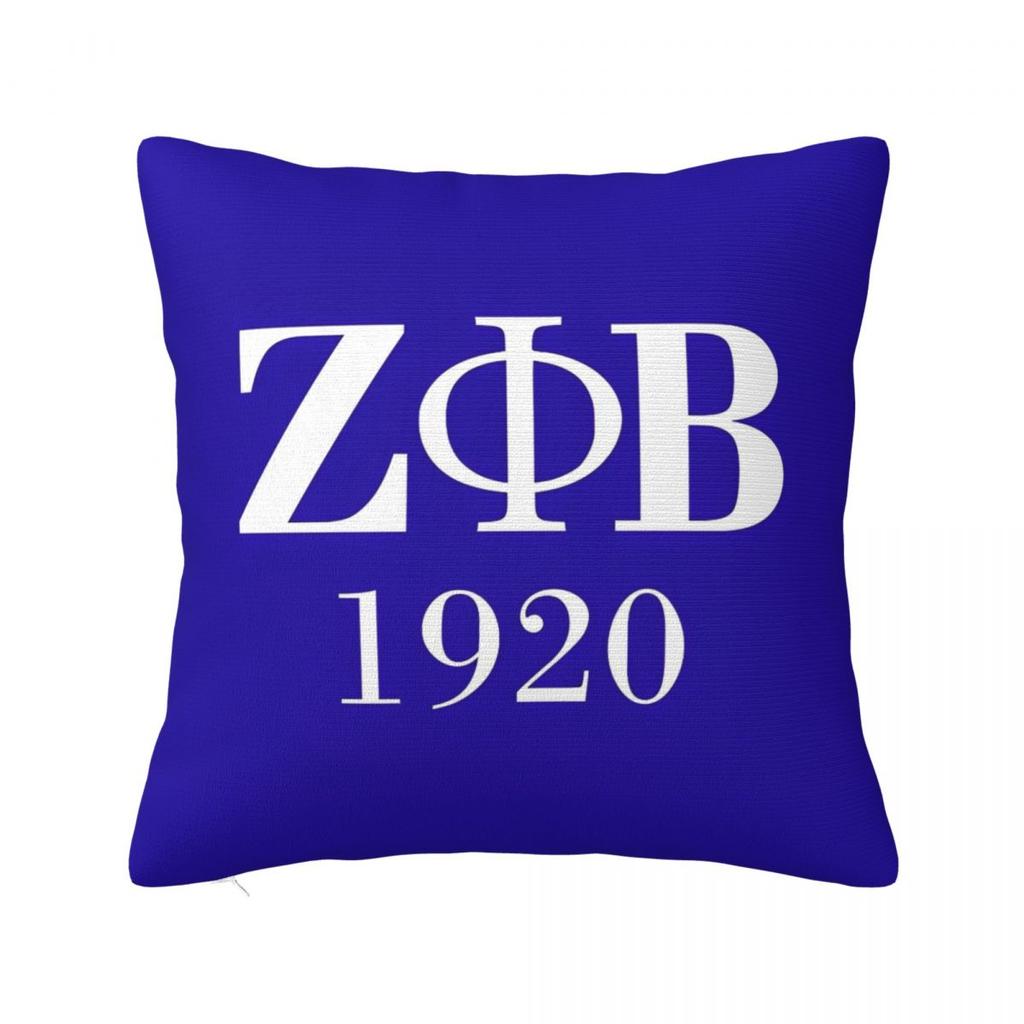 Zeta Phi Beta Square Pillow Cases Zpb Sorority Logo Cushion Covers Creative Zipper Decorative Pillowcase For Home 45X45Cm