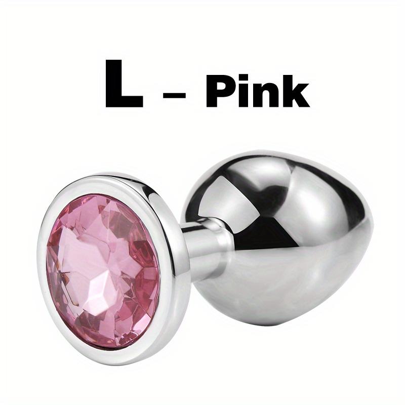 1pc Gemstone Base Stainless Steel Anal Plug - Smooth Body-Safe Metal Butt Plug for Couples Adult Pleasure Sex Toy
