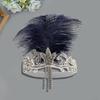 Rhinestones Embellished Headpiece User Friendly Feather Headdress 1920s Hair Band For Themed Parties Everyday