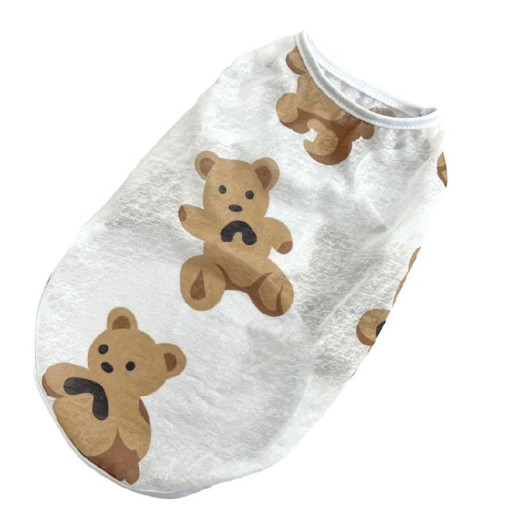 Lovely Puppy Cartoon Bear Apparel Vest Princess T-shirt Dress Beach Shirt Outfit for Elegant Videos Pet Apparel S