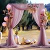 Elegant Pearl Micro-Shimmer Polyester Fabric for Wedding Decor & Drapery