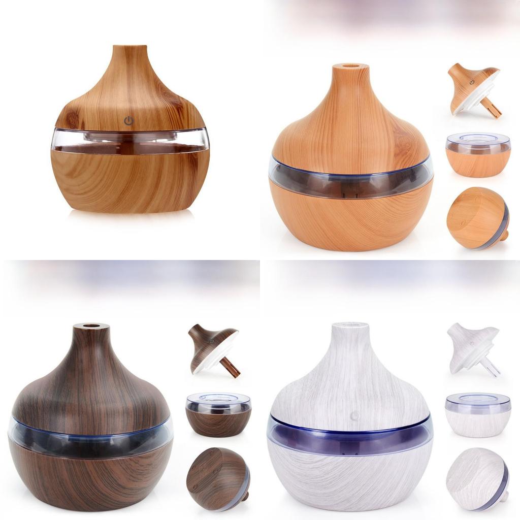 Holzmaserung USB-Luftbefeuchter mit Nachtlicht-Diffusor für den Heimgebrauch und Aromatherapie