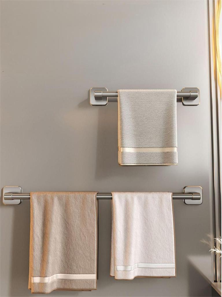 Handtuchhalter für Zuhause Badezimmer Perforierter Saugnapf, Wandmontiertes Aufbewahrungsregal Toilettenaufbewahrung, Badezimmerhandtuchstange