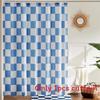 72x72inch Checkerboard Retro Pattern Waterproof Shower Curtain Bathroom For