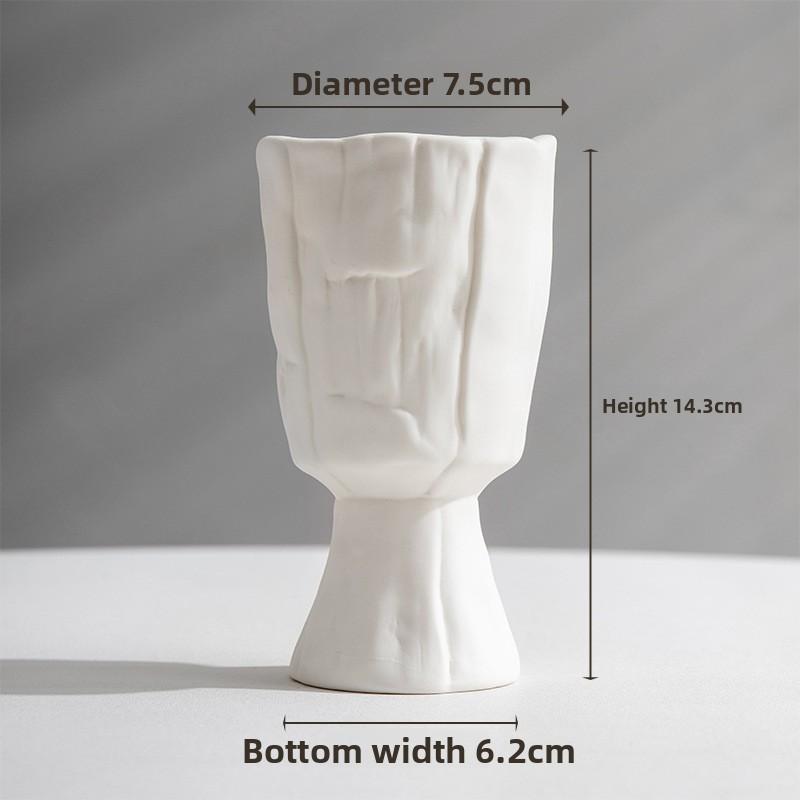 Vaso in Ceramica Bianca Nordica Creativo Minimalista Decorazione per la Casa per Fiori Secchi Soggiorno