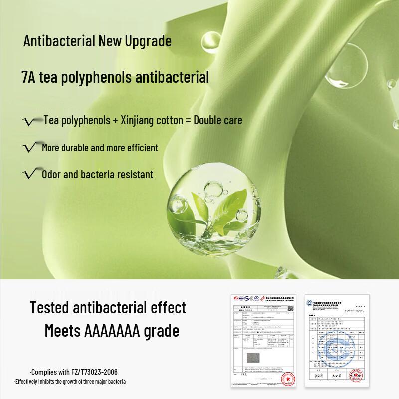 Mei Ya Ting Women's Mid-Waist 7A Antibacterial Seamless Cotton Briefs