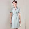 Light Green Short Sleeve Professional Dress – Women's Formal OL Workwear